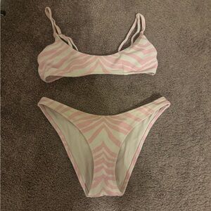 Triangl Swimwear Pink and Cream Bikini